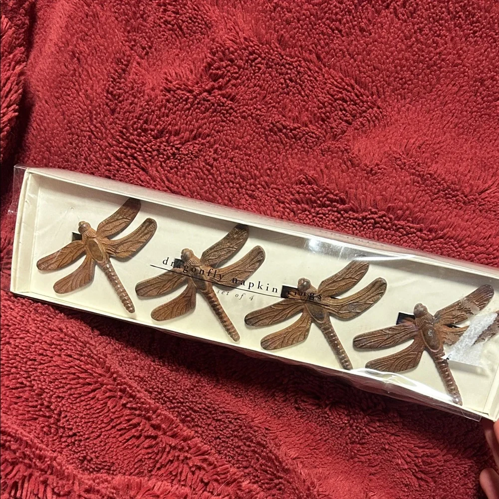 Pier 1 Imports Dragonfly Napkin Rings - New, in box